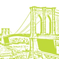 Lime Brooklyn Bridge Framed Print