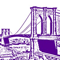 Purple Brooklyn Bridge Framed Print