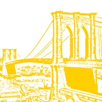 Yellow Brooklyn Bridge Framed Print