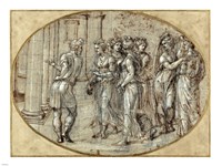 Odysseus and the Daughters of Lycomedes Framed Print