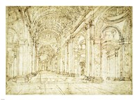 Interior of Saint Peter's Basilica Framed Print