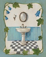 Bell Flower Bath II on Ivory Framed Print