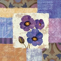 Tiled Poppies II - Purple Framed Print