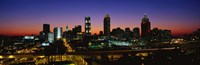 Atlanta skyline at night, GA Framed Print