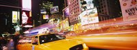 Yellow taxi on the road, Times Square, Manhattan, New York City, New York State, USA Fine Art Print