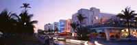 Buildings Lit Up At Dusk, Ocean Drive, Miami, Florida, USA Fine Art Print