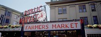 Low angle view of buildings in a market, Pike Place Market, Seattle, Washington State, USA Fine Art Print
