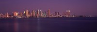 San Diego with Purple Sky as Seen from the Water Fine Art Print