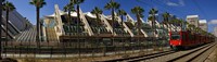 MTS commuter train moving on tracks, San Diego Convention Center, San Diego, California, USA Fine Art Print