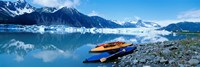 USA, Alaska, Kayaks by the side of a river Fine Art Print