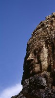 Low angle view of a face carving, Angkor Wat, Cambodia Fine Art Print