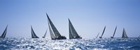 Sailboats racing in the sea, Farr 40's race during Key West Race Week, Key West Florida, 2000 Framed Print