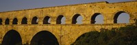 High section view of an ancient aqueduct, Pont Du Gard, Nimes, Provence, France Fine Art Print