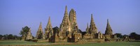 Temples in a field, Wat Chaiwatthanaram, Ayutthaya Historical Park, Ayutthaya, Thailand Fine Art Print