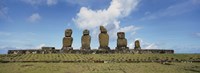 Moai statues in a row, Tahai Archaeological Site,  Easter Island, Chile Fine Art Print