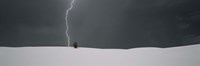 Lightning in the sky over a desert, White Sands National Monument, New Mexico, USA Framed Print