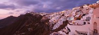 Town at dusk, Santorini, Greece Fine Art Print