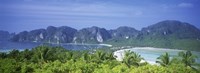 Thailand, Phi Phi Islands, Mountain range and trees in the island Fine Art Print