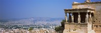 City viewed from a temple, Erechtheion, Acropolis, Athens, Greece Fine Art Print