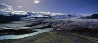 Glaciers in a lake, Vatnajokull, Fjallsarlon, Jokulsarlon Lagoon, Iceland Fine Art Print
