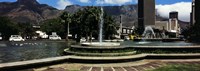 Fountain with Table Mountain in the background, Cape Town, Western Cape Province, South Africa Fine Art Print