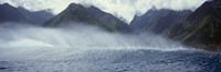 Rolling waves with mountains in the background, Tahiti, Society Islands, French Polynesia Fine Art Print