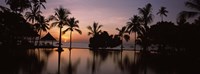 Sunset over hotel pool, Lombok, West Nusa Tenggara, Indonesia Fine Art Print