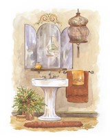 Watercolor Bath in Spice I Framed Print