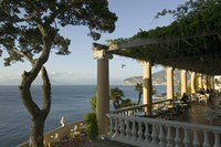 Group of people sitting in a restaurant by the sea, Imperial Tramontano, Sorrento, Naples, Campania, Italy Fine Art Print
