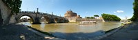 Bridge across a river with mausoleum in the background, Tiber River, Ponte Sant'Angelo, Castel Sant'Angelo, Rome, Lazio, Italy Fine Art Print