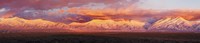 Sunset over mountain range, Sangre De Cristo Mountains, Taos, Taos County, New Mexico, USA Fine Art Print