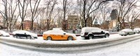 Snow covered cars parked on the street in a city, Lower East Side, Manhattan, New York City, New York State, USA Fine Art Print