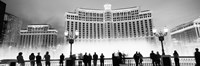 Bellagio Resort And Casino Lit Up At Night, Las Vegas (black & white) Fine Art Print