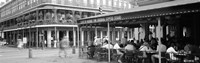 Black and white view of Cafe du Monde French Quarter New Orleans LA Framed Print