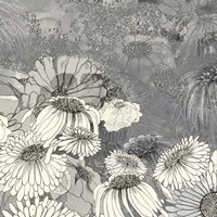 Flowers on Grey II Framed Print