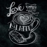 Love You a Latte  No Border Square Framed Print