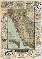 Map of California Roads for Cyclers, 1896 Fine Art Print