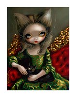 Princess with a Black Cat Fine Art Print