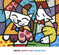 Happy Cat and Snob Dog Fine Art Print