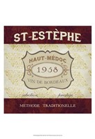 Burgundy Wine Labels III Fine Art Print