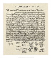 Declaration of Independence Doc. Fine Art Print