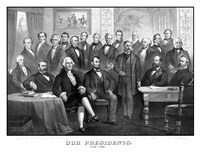 First Twenty-One Presidents Seated Together in The White House Framed Print