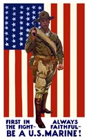 Be A U.S. Marine - First in the Fight Framed Print