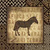 African Wild Zebra Border Framed Print