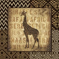 African Wild Giraffe Border Framed Print