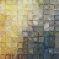 Yellow Gray Mosaics II Framed Print