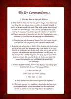 The Ten Commandments - Red Framed Print