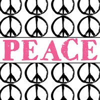 Peace - Pink with Peace Signs Framed Print