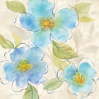 Blue Poppy Garden II Framed Print