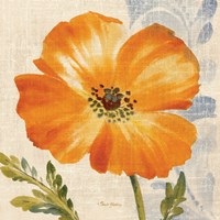 Watercolor Poppies III (Orange) Framed Print